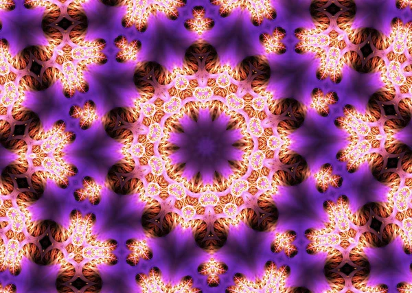 Illustratie van een fractal achtergrond met bloemen sieraad — Stockfoto
