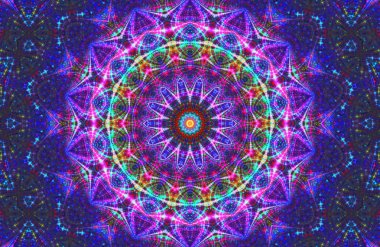 fraktal parlayan illüstrasyon kart Noel Magic Star