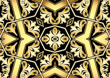 gild siyah arka plan desen çerçevesi