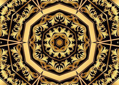 gild siyah arka plan desen çerçevesi