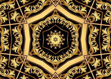 gild siyah arka plan desen çerçevesi