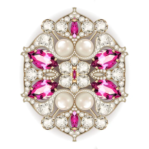 Spilla Mandala gioiello, elemento di design. Ornamento geometrico vintage — Foto Stock