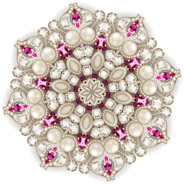 Brooch jewelry, design element.  Geometric vintage ornamental b — Stock Photo, Image