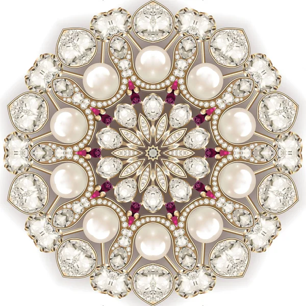 Spilla Mandala gioiello, elemento di design. Ornamento geometrico vintage — Foto Stock