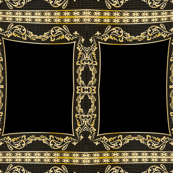 Ilustração quadro fundo ouro (pt) padrão — Fotografia de Stock