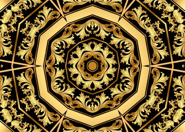 gild siyah arka plan desen çerçevesi
