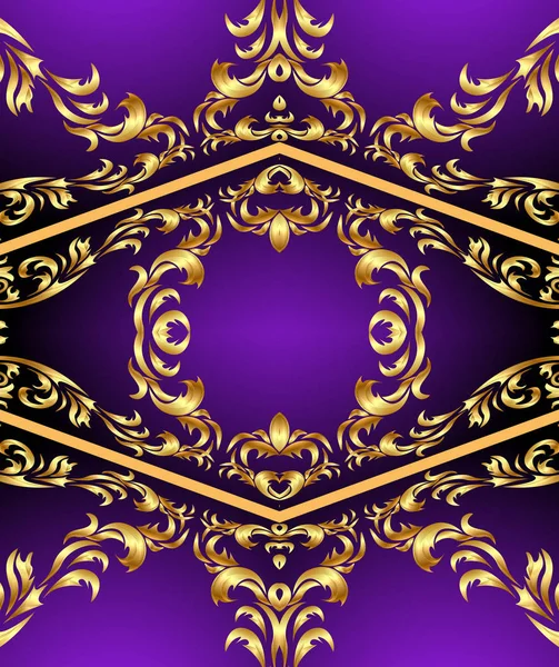Winding gold pattern frame — Stock Photo, Image