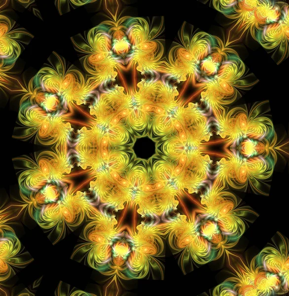 Fractal illustratie van lichte achtergrond met bloemen ornament — Stockfoto