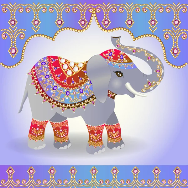 Obrázek slon indický zdobené pro svatbu — Stockový vektor