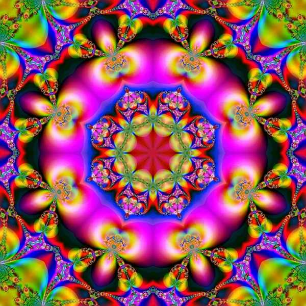 Красочный фрактальный цветочный узор — стоковое фото