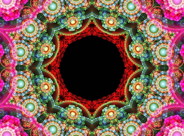 Illustration d'un fond fractal avec un motif floral — Photo
