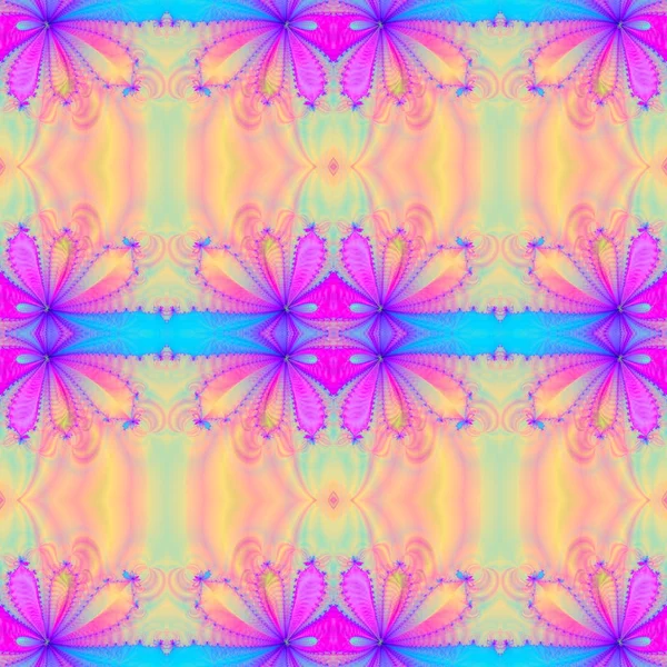 Patrón floral fractal colorido, ilustraciones digitales para gr creativo — Foto de Stock