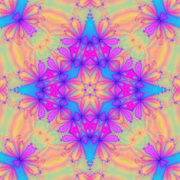 Kleurrijke fractal bloemmotief, digitale kunst voor creatieve gr — Stockfoto