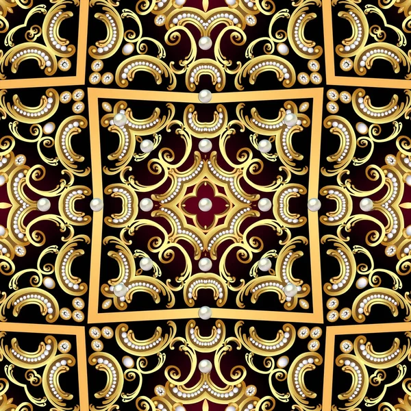 Hintergrund mit Perlen-Gold-Muster — Stockfoto
