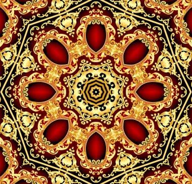  gold(en) desen ile kırmızı arka plan