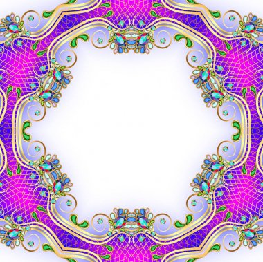  arka plan ile değerli taşlar, altın deseni ve ızgara