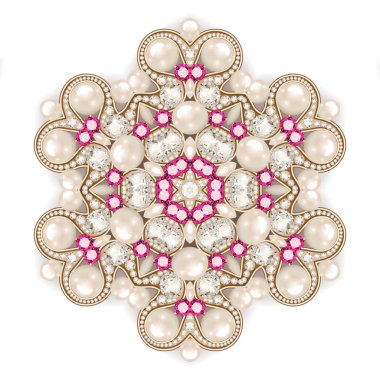 Mandala Broş takı, tasarım öğesi. inci vintage süs