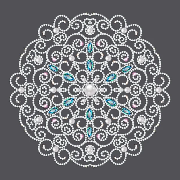 Mandala broche sieraden, ontwerpelement. Tribal etnische floral pat — Stockfoto