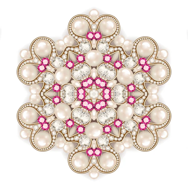 Mandala Brosche Schmuck, Design-Element. Perle vintage ornamental — Stockfoto