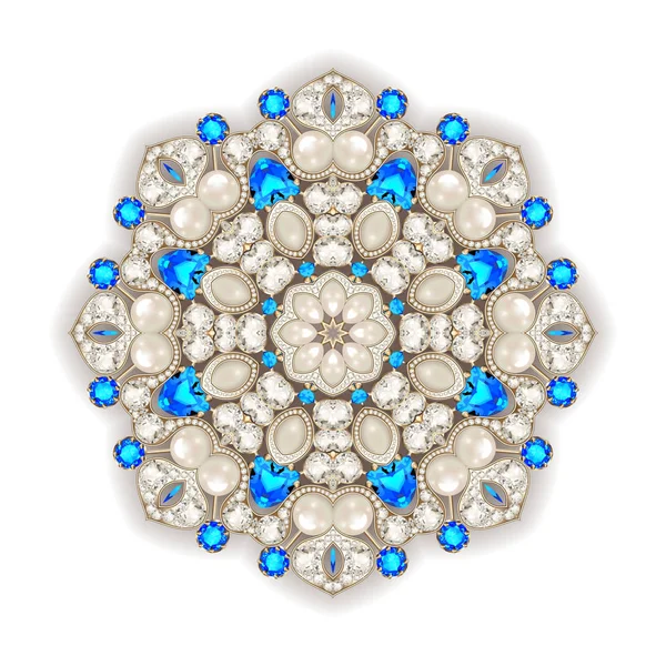 Mandala broche sieraden, design element. Geometrische vintage ornam — Stockfoto