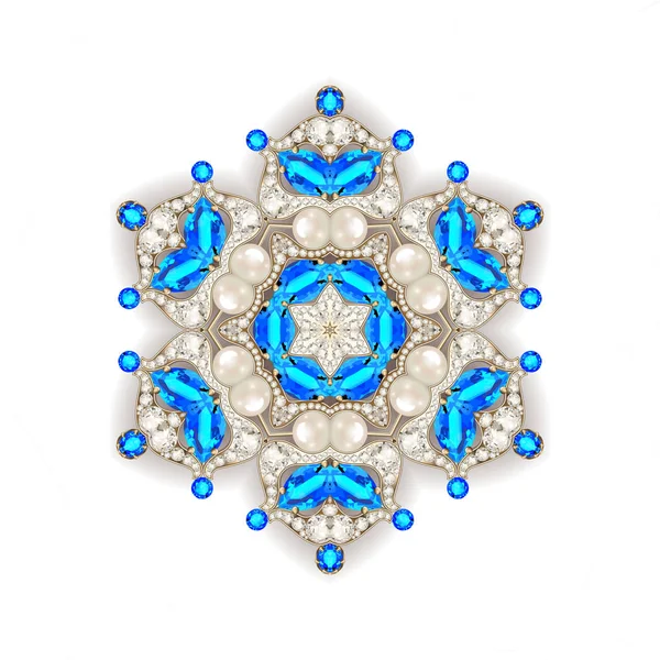 Mandala broche sieraden, design element. Geometrische vintage ornam — Stockfoto