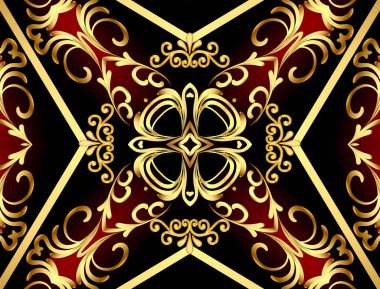 Çerçeve arka plan deseni sarma gold(en) ile