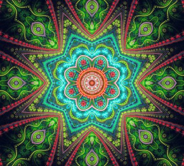 fraktal çiçek dantel ornam ile parlak arka plan resmi