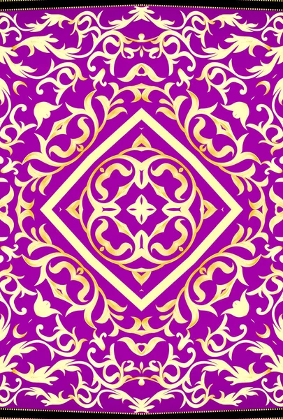 Background with gold(en) ornament and violet band — Stock Photo, Image