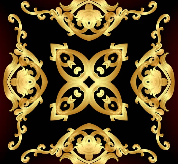 Gold(en) 角型框架背景 — 图库照片