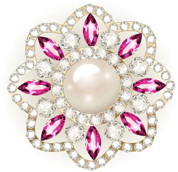 Mandala broche jóias, elemento de design. Ornamento vintage geométrico —  Vetores de Stock