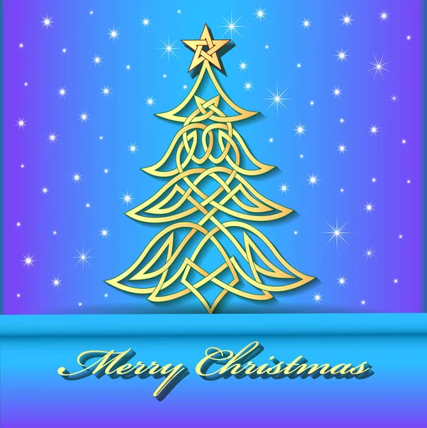 Illustrazione sfondo festivo con albero di Natale del Celtico abbiamo — Vettoriale Stock