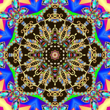  bir daire ile dekoratif arka plan altın süs eşyaları ve PRECI