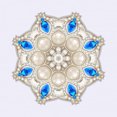 Mandala Broş takı, tasarım öğesi. Kabile etnik çiçek pat