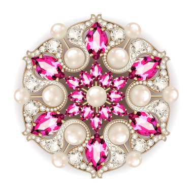 Mandala broş mücevherleri, tasarım elementi. Geometrik vintage ornam