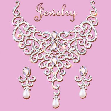 Değerli taşlı bir kadın kolyesinin resmi.