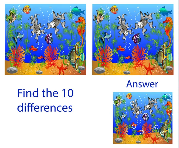 Ilustração infantil Quebra-cabeça visual: encontrar dez diferenças de —  Vetores de Stock