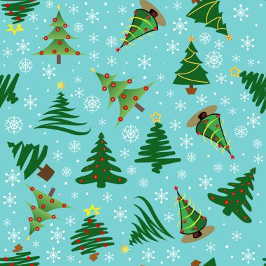 Noel Ağaçları ve Kar Taneleriyle Kusursuz Çizim