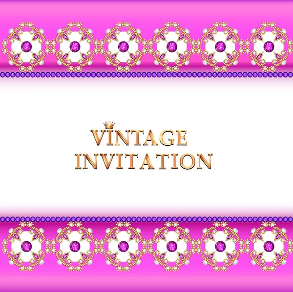 Illustration Vintage Background Elegant Antiques Victorian Goldl Ornament Baroque Frame — Stock Vector