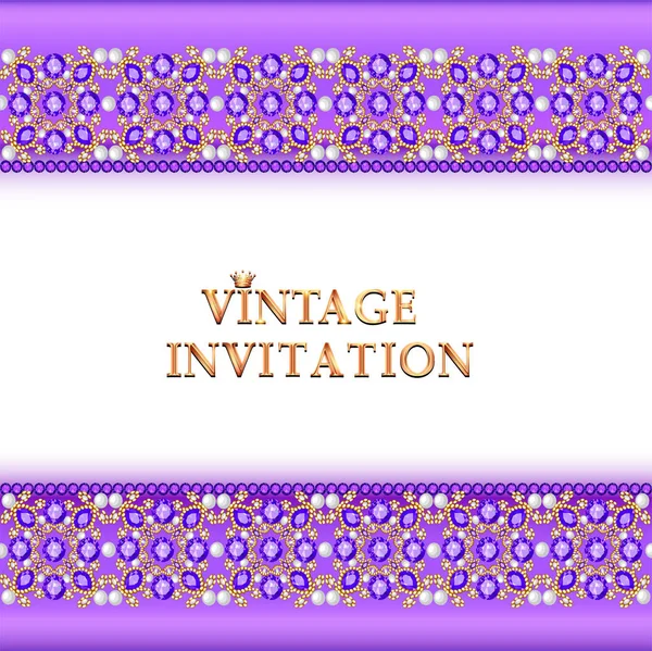 Ilustración Fondo Vintage Antigüedades Elegantes Ornamento Dorado Victoriano Marco Barroco — Vector de stock