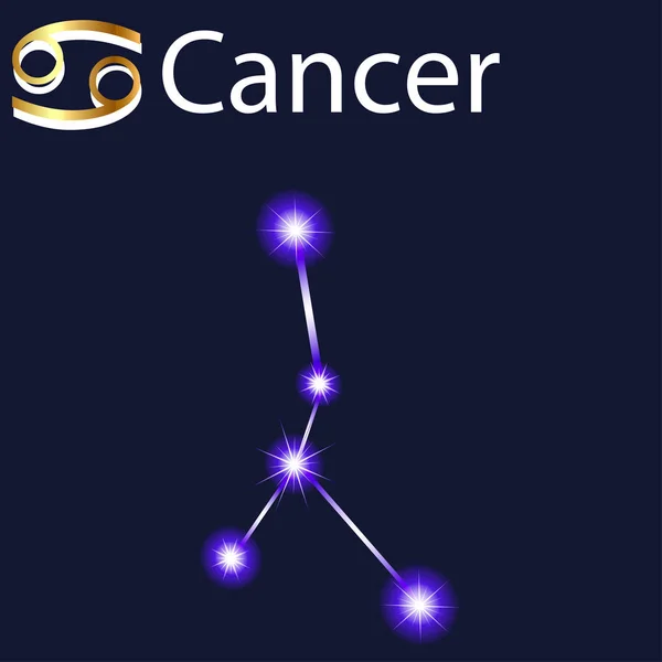 Ilustrasi Konstelasi Kanker Dengan Bintang Bintang Langit Malam - Stok Vektor