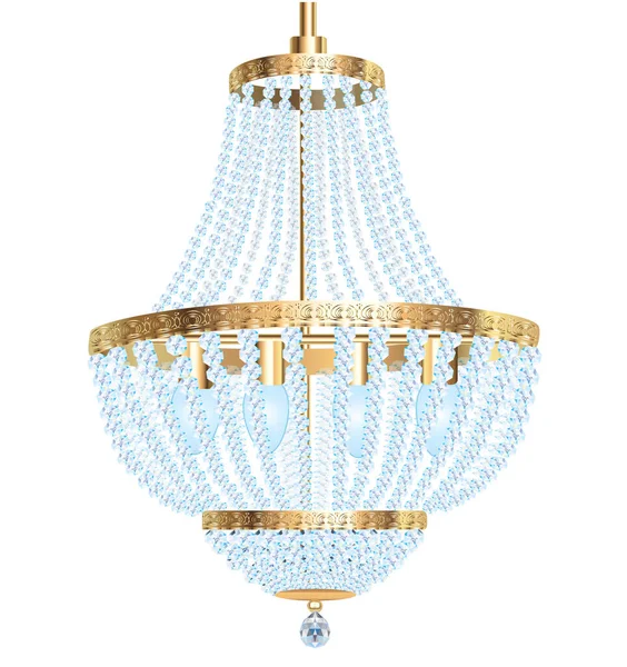 Ilustración Una Lámpara Araña Cristal Antigua Con Colgantes — Archivo Imágenes Vectoriales