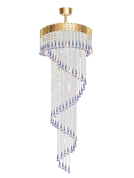 Ilustración Una Lámpara Araña Cristal Antigua Con Colgantes — Vector de stock