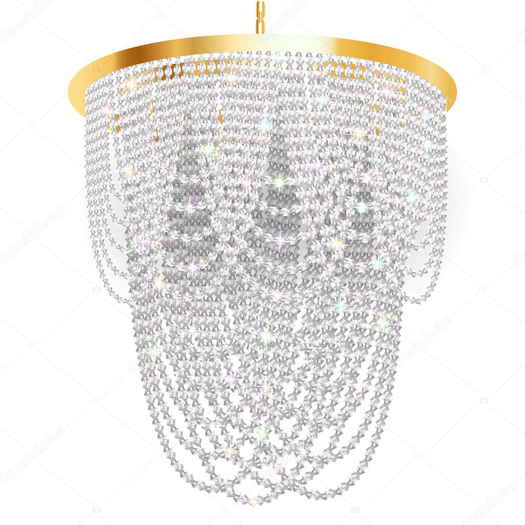 illustration of a crystal chandelier antique with pendants