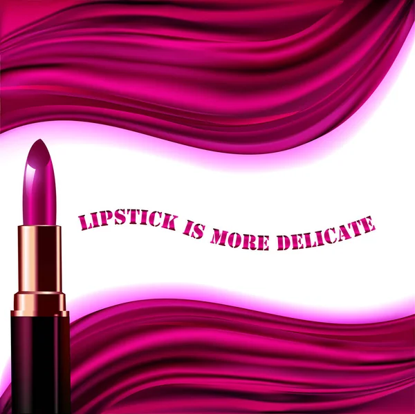 Illustratie Reclame Poster Lipstick Meer Teder Dan Zijde — Stockvector