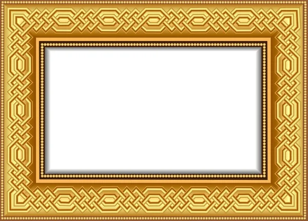 ボリュームパターンを連動させた金色の画像のイラスト背景フレーム — ストックベクタ