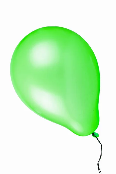 Flying green balloon isolated on white background — Stock Photo, Image
