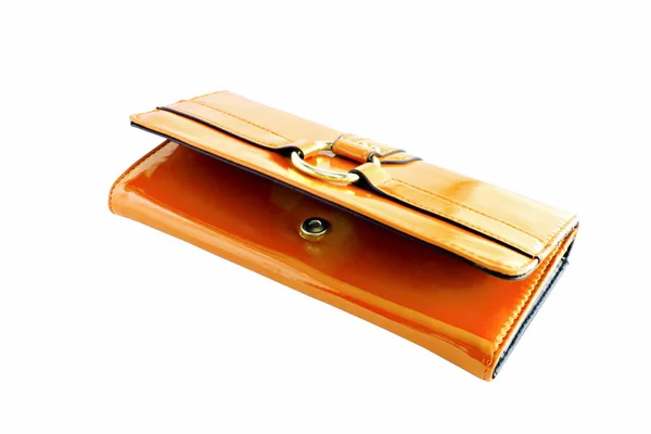 Orange woman wallet — Stock Photo, Image