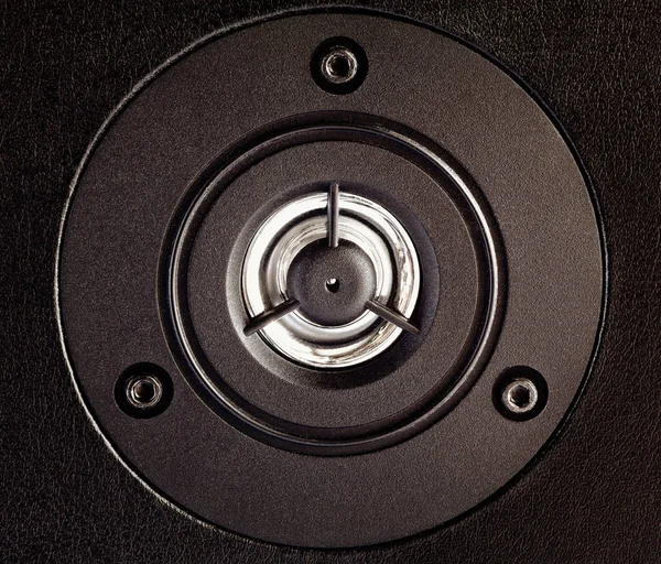 Alto-falante áudio preto. O equipamento musical — Fotografia de Stock