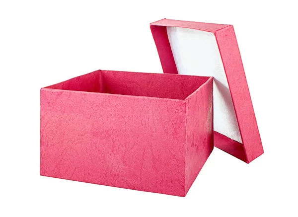 开放和空的红色礼品盒 — 图库照片