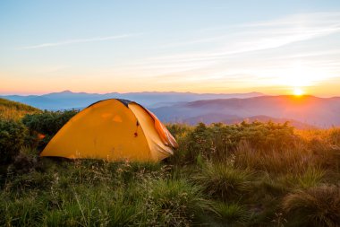 Dağ çadırı, izleme ridge, sunrise